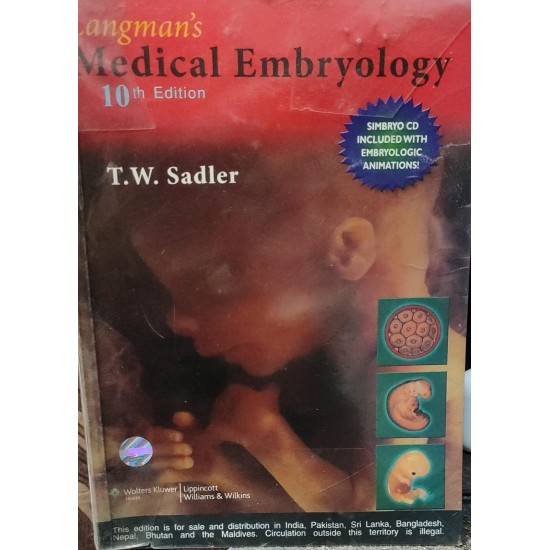 Longmans Medical Embryology 10th Edition by TW Sadler