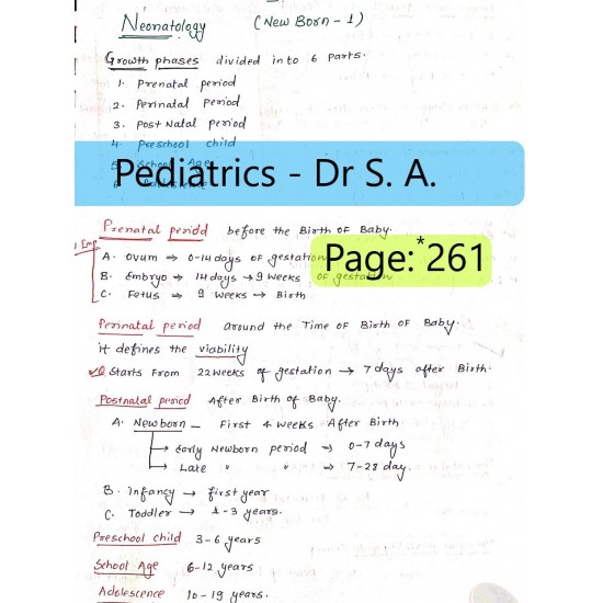 Pediatrics Complete Classroom Handwritten Notes 2019 by Marroww